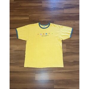 Vintage Anvil Ben & Jerrys Cow Tipping T-Shirt Yellow Ringer Men's Size 2XL